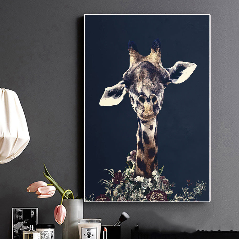 Schwarzes Wildlife-Leinwandposter