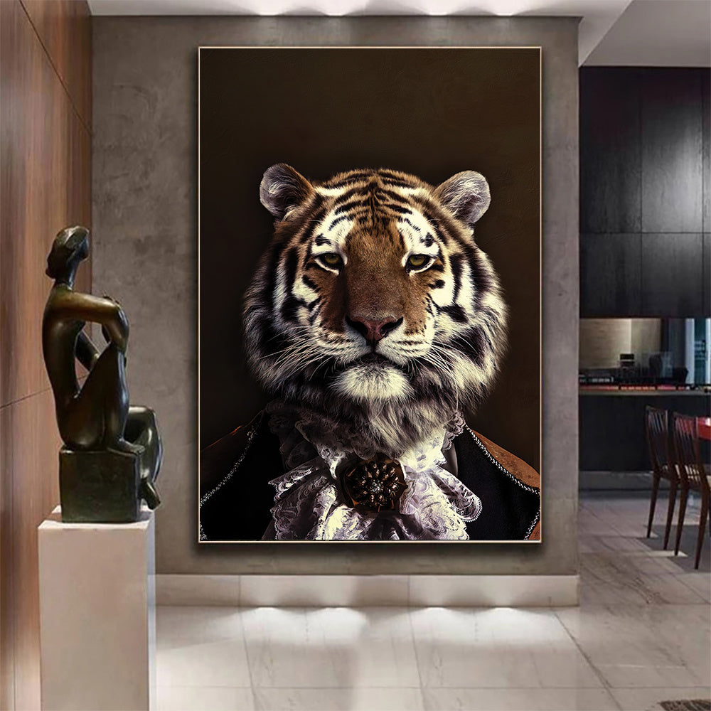 Schwarzes Wildlife-Leinwandposter