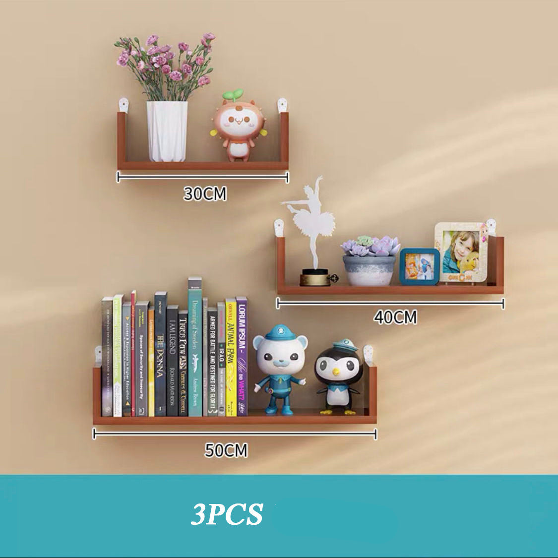 Hölzerne Wandregale