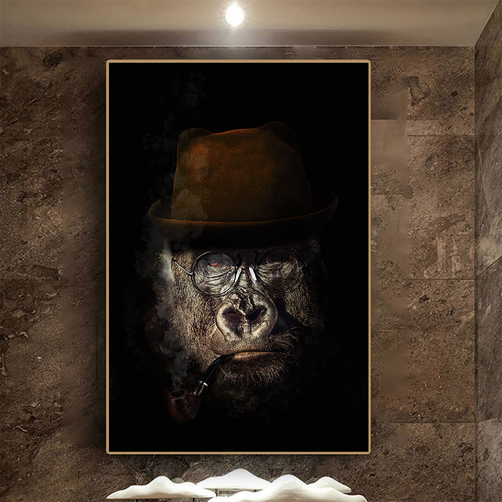 Schwarzes Wildlife-Leinwandposter