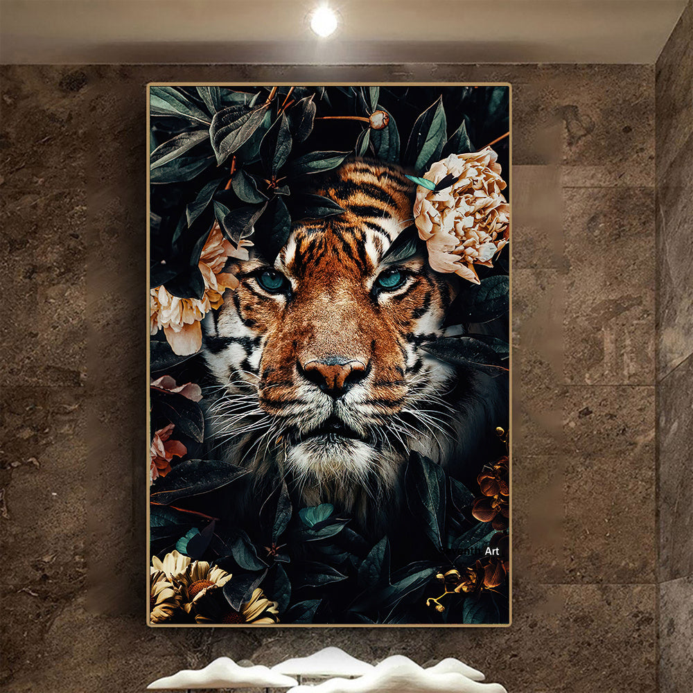 Schwarzes Wildlife-Leinwandposter