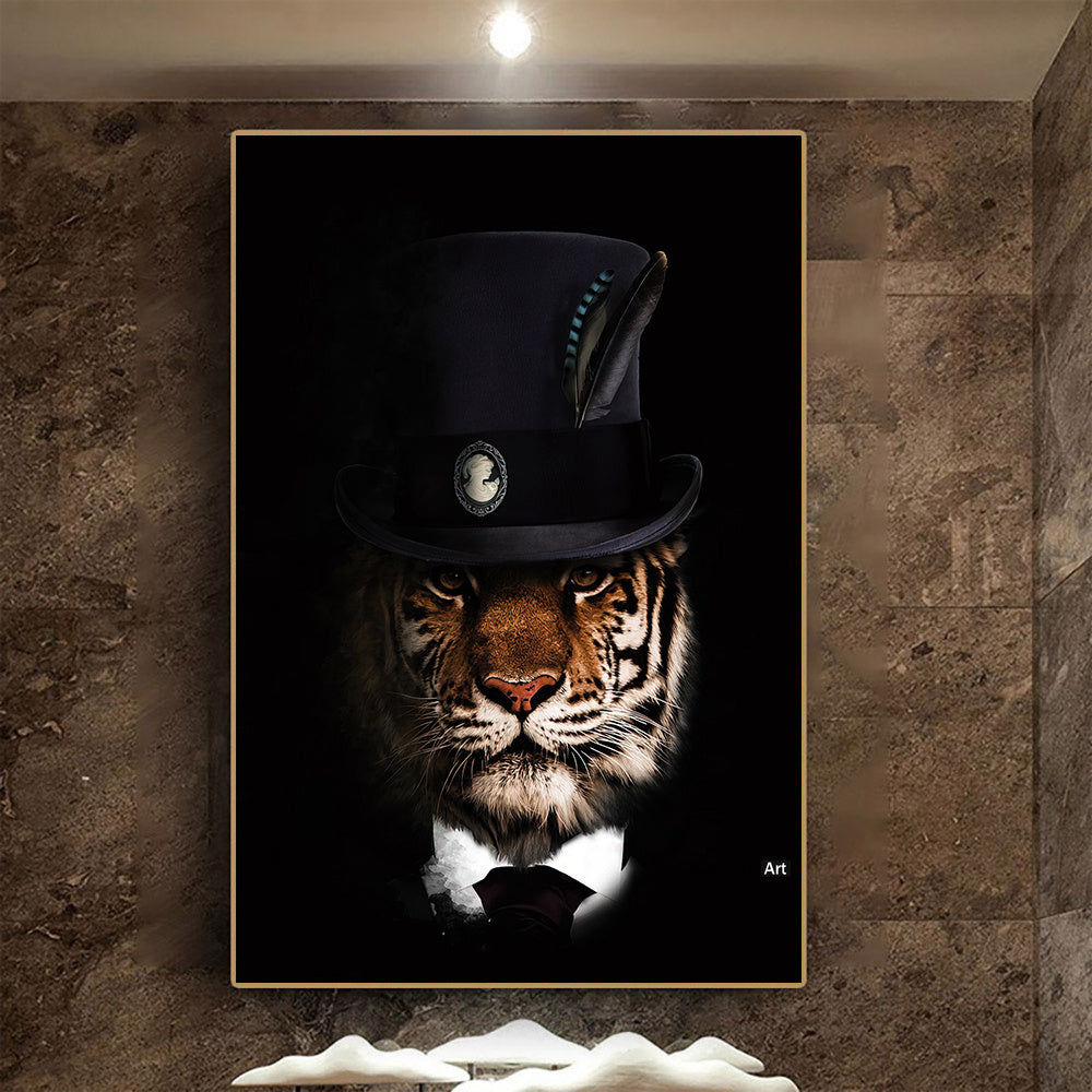 Schwarzes Wildlife-Leinwandposter